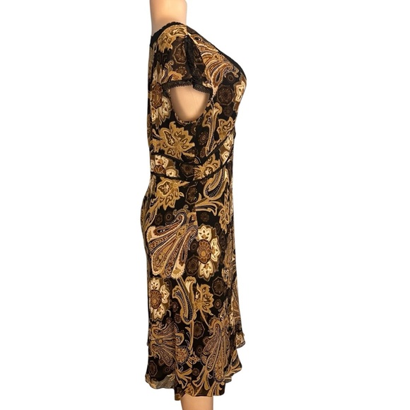 INC International Concepts Y2K Dress Silk Black & Brown Whimsigoth Fairy Grunge - Picture 6 of 13